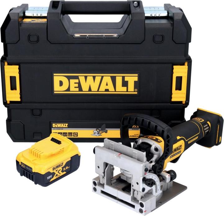 Produktbild DeWalt DCW 682 NT Akku Flachdübelfräse 18 V 102 x 20 mm Brushless + 1x Akku 5,0 Ah + TSTAK - ohne