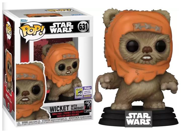 Image du produit Funko Pop! Disney : Star Wars - Wicket with Slingshot (Convention Limited Edition) #631 Bobble-Head V