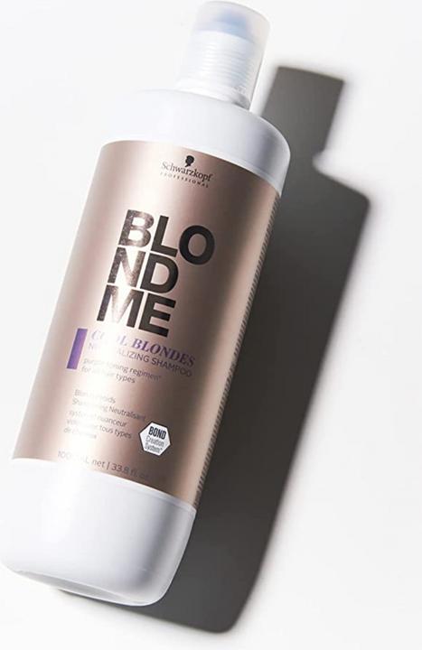 Actual product image Schwarzkopf Blondme - Cool Blondes Neutralizing Shampoo (1000 ml, Liquid shampoo)