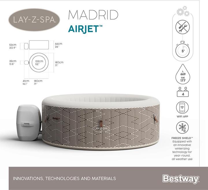Produktbild Bestway Lay-Z-Spa Madrid (4 Pers.)