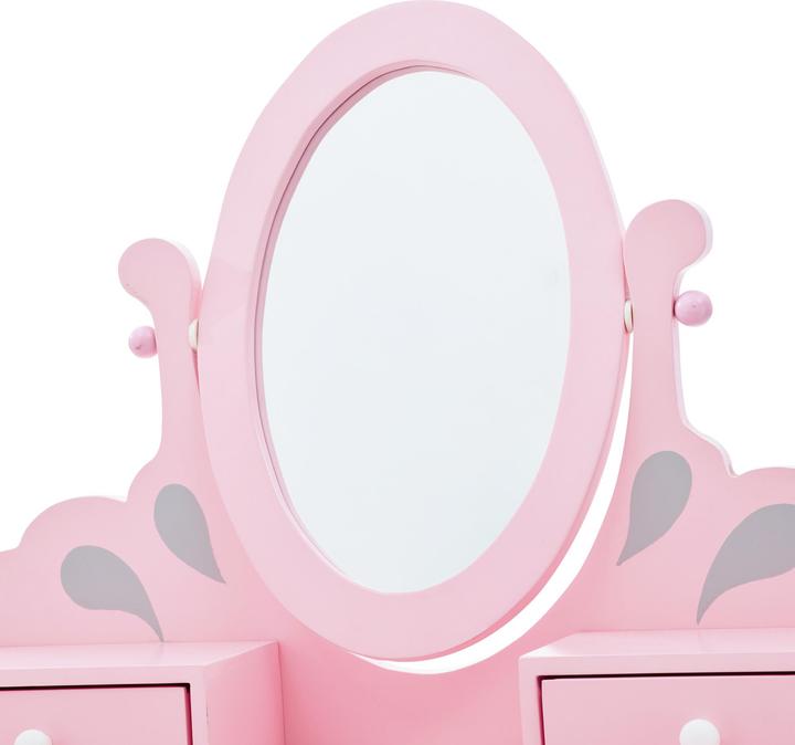 Actual product image Teamson Kids Kinder Schminktisch Rapunzel Inklusive Hocker in Pink und Grau