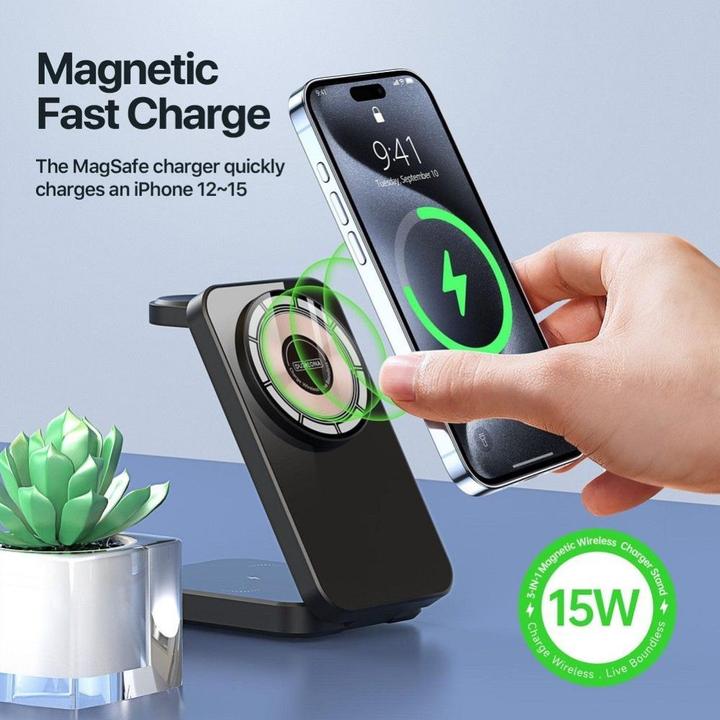 Actual product image Dux Ducis Foldable MagSafe Charger 3 in 1 (15 W)