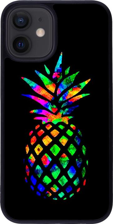 Image du produit PhoneLook Coque Silicone rigide noir Ananas Multi-colors (Apple iPhone 12 mini)