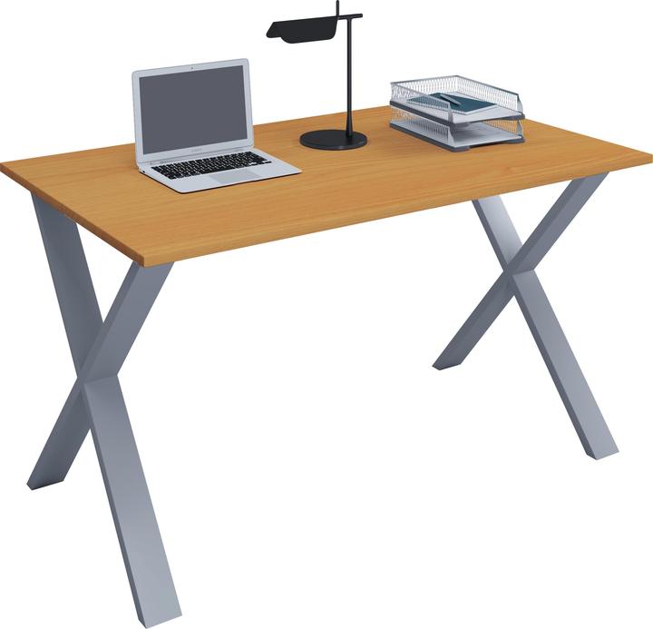 Produktbild VCM Premium Büromöbel Schreibtisch Lona X Silber (140 x 50 x 76 cm)