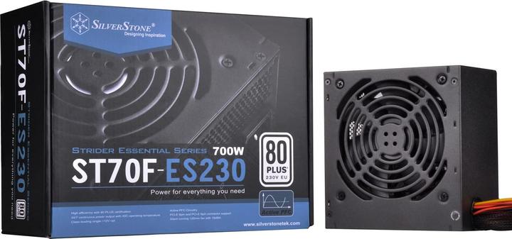 Actual product image Silverstone SST-ST70F-ES230 - Strider Essential Series, 700W 80 Plus 230V EU ATX whisper quiet PC-Net (700 W)