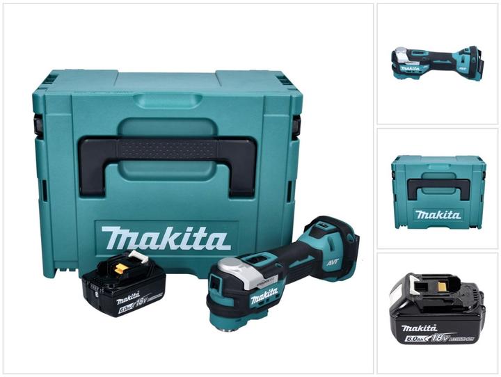 Image du produit Makita DTM 52 G1J Outil multifonctions sans fil 18 V Starlock Max Brushless + 1x batterie 6,0 Ah + Makpac