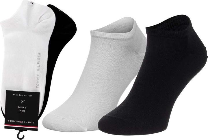Produktbild Tommy Hilfiger Mix Herren Socken Fusssocken 2p Weiss/Schwarz 43-46 (2er Pack, 43 - 46)