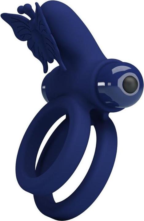 Image du produit Pretty Love Jamele Double Anneau Avec Vibration & Stimulateur De Papillon Bleu