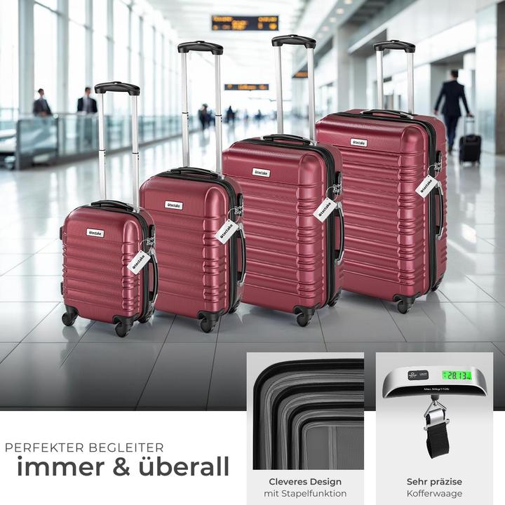 Immagine prodotto tectake Set di 4 valigie rigide Mila con bilancia (106 l, L (90 - 115l))