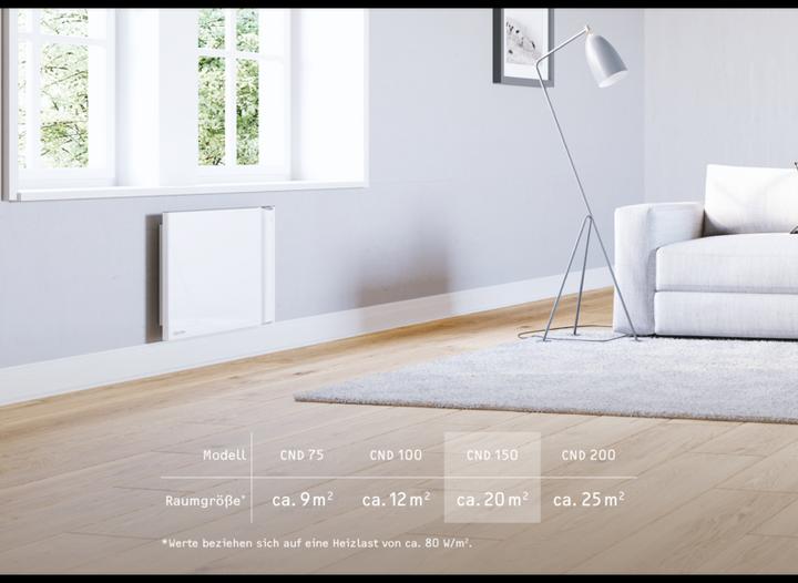 Produktbild Stiebel Eltron CND 150, 1,5 kW Duo Wandkonvektor für ca. 20 m², ohne Stecker (1500 W)