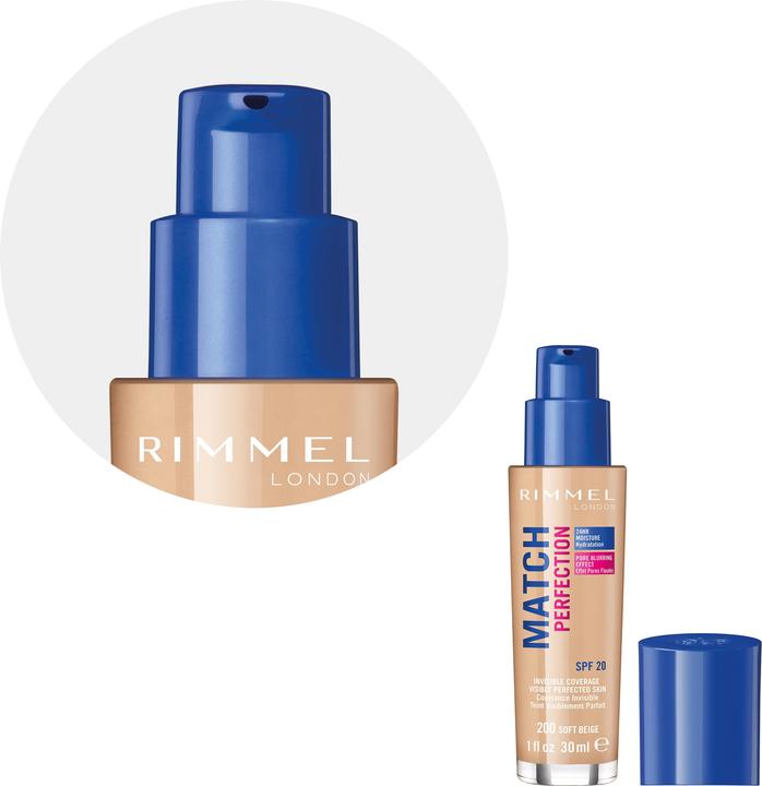 Actual product image Rimmel London Match Perfection SPF20 (200 Soft Beige)