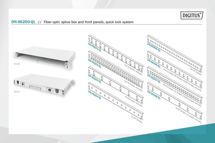 Produktbild Digitus Glasfaser Spleissbox mit Schnellverschluss, ausziehbar