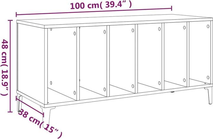 Image du produit VidaXL Plattenschrank Weiss 100x38x48 cm Holzwerkstoff