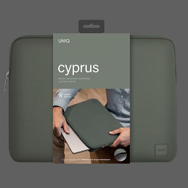Produktbild Uniq torba Cyprus laptop Sleeve 14 zielonypewter green Water-resistant Neoprene (14")