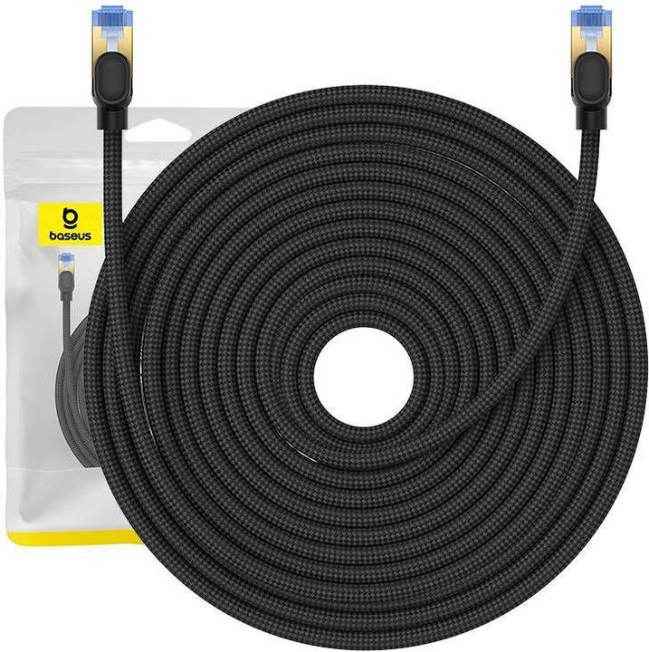 Baseus Braided network cable cat.7 Ethernet RJ45, 10Gbps, 25m (black) (CAT7, 25 m)