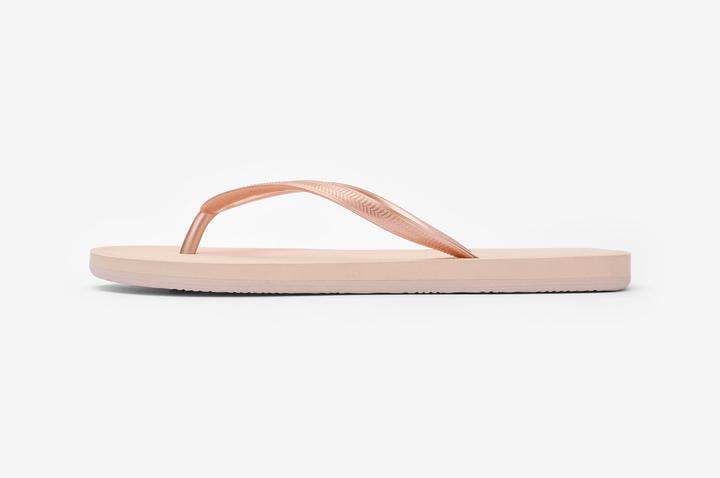 Actual product image Olaian Women's flip-flops - 500 Gold peach beige orange (39)