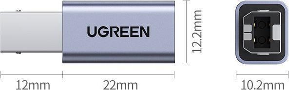 Image du produit Ugreen Adaptateur USB C vers USB B 2.0 pour imprimante connectée en USB-C (USB Type C, USB B)