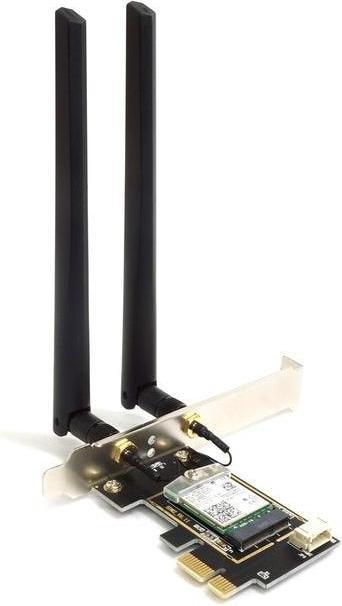 Actual product image Alfa Network AIT-AX210 - WiFi 6E and Bluetooth 5 card w/ 2x dipole antennas (USB 2.0, PCIe)