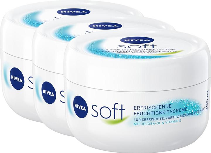 NIVEA Körpercrème Soft Multipack 3 x 300 ml (Körpercreme, 900 ml)