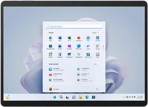 Actual product image Microsoft Surface Pro 9 Tablet, Win 11 Pro, Platinum (RW8-00005) (commercial) (5G, 13", 256 GB, Platinum)