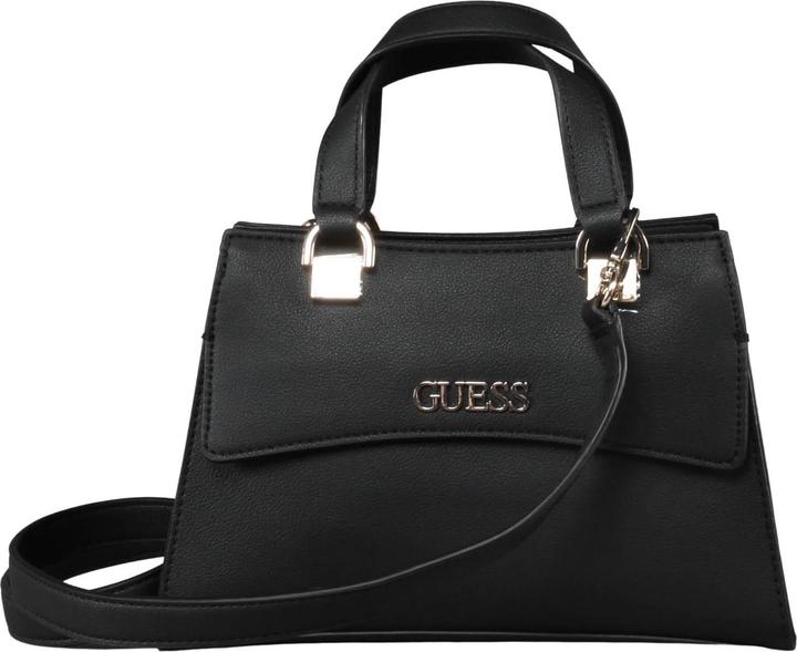 Actual product image Guess Dalma, Top Handles, Textile Crossbody Bag, Black, 19.5/23.5 x 16.5 x