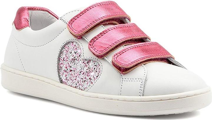 Actual product image Benjie Montreux velcro Kid White Fuchsia glitters (32)