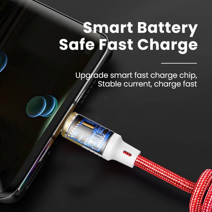 Image du produit PhoneLook Câble USB-A vers USB-C extensible en nylon tressé multicolore rainbow (1 m, USB 3.2 Gen 1)