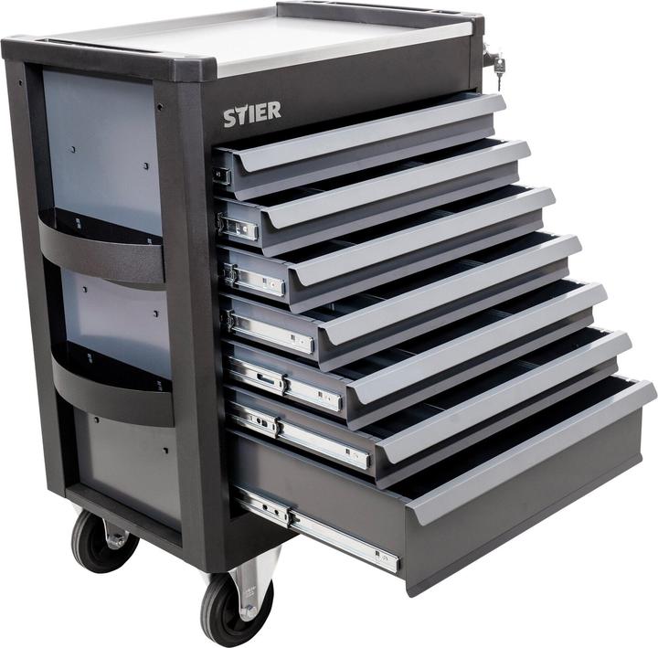 Actual product image Stier Premium workshop trolley with stainless steel work surface