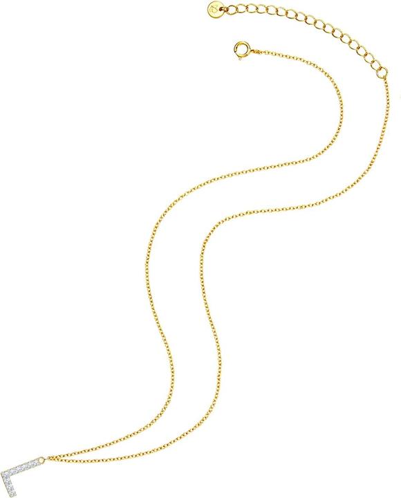 Immagine prodotto Glanzstücke München Lettera L da donna in argento sterling con zirconi in oro giallo 45,0 cm di base + 5,0 cm di (Argento, 40 - 45 cm)
