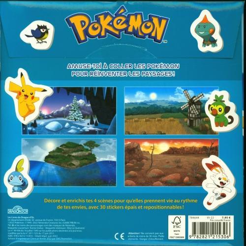 Produktbild Les Livres du Dragon d'Or Pokémon : 30 stickers épais repositionnables, 4 décors à compléter