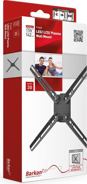 Actual product image Barkan Wall mount WH E30, 29"-65" (Wall, 65", 30 kg)