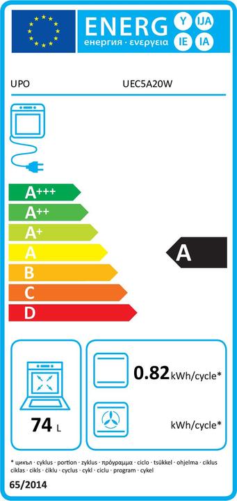 Energie-Label Upo UEC5A20W Ceramic stove, white