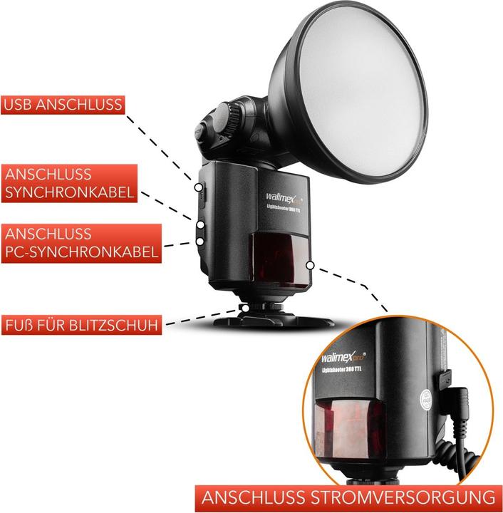 Image du produit Walimex Light Shooter 360 TTL Canon + Power Porta (Flash à monter, Canon)
