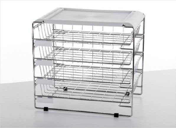Actual product image Grieshaber Letter tray rack 4 baskets landscape format B4 chrome (B4)