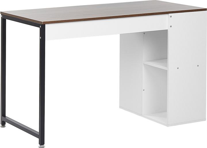 Image du produit Beliani Bureau blanc / bois foncé 120 x 60 cm DESE (120 x 60 x 75 cm)
