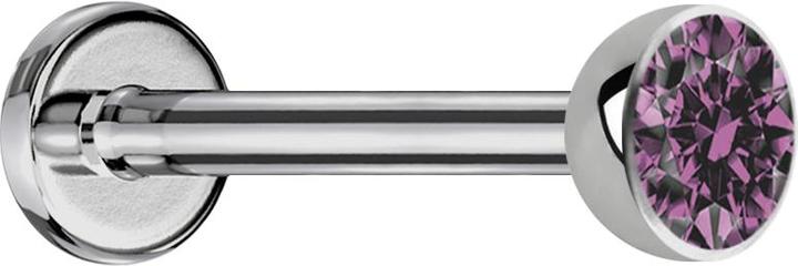 Produktbild Star Piercing Micro Labret silber mit Halbkugel Kristall hellviolett (Titan G23, ohne Messing)