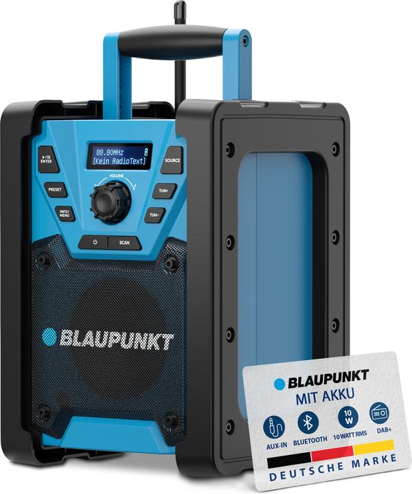 Actual product image Blaupunkt Construction site radio with DAB+ and rechargeable battery | BSR 300 (DAB+, VHF, Bluetooth)