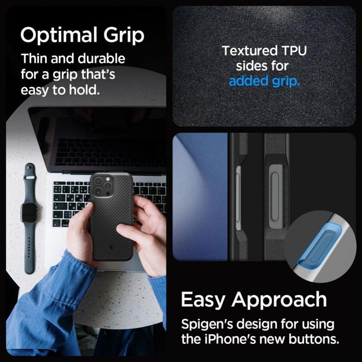 Produktbild Spigen Core Armor iPhone 16 Pro czarny/matte black ACS08157 (Apple iPhone 16 Pro)
