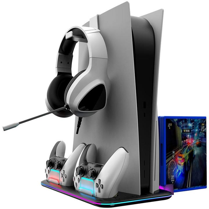 Image du produit Canyon CS-51 - Support multifonctionnel pour PS5 Slim - avec refroidissement - charge 2 x gamepad - noir (PS5)