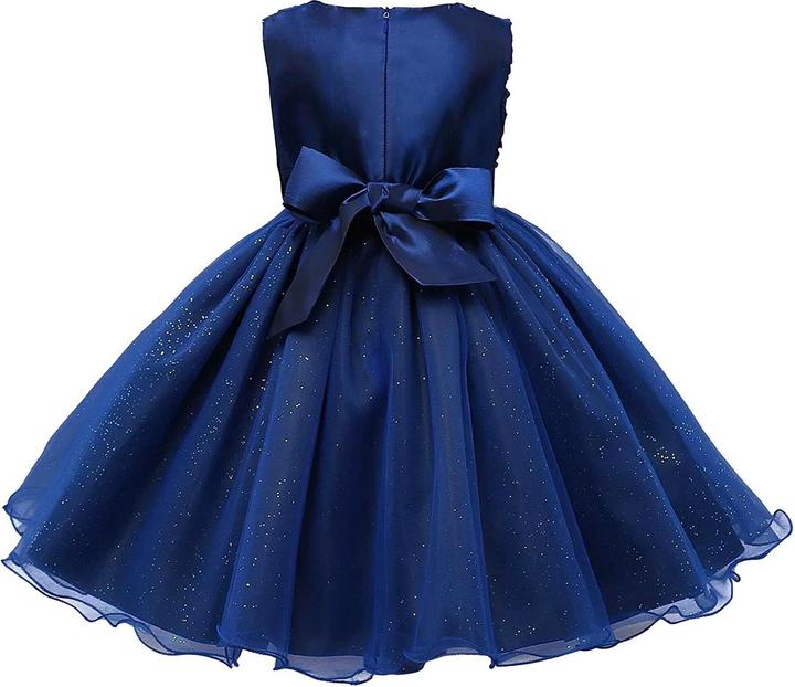 Image du produit JTI Robe de soirée avec noeud et fleurs - bleu (140) (140)