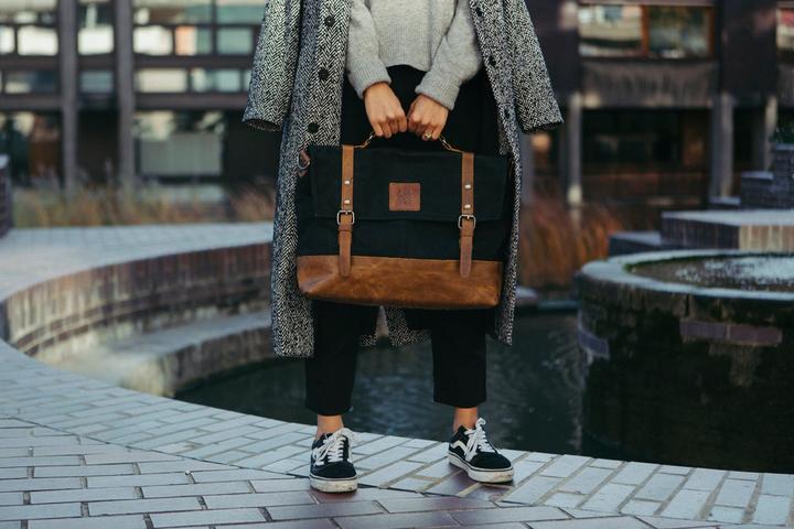 Immagine prodotto Only-Bags.Store Borsa messenger, resistente borsa in pelle di tela, elegante borsa per laptop da 16 pollici