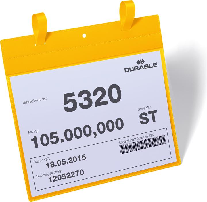 Image du produit Durable Pochettes signalétiques avec système d'attache (A4, De part et d'autre)