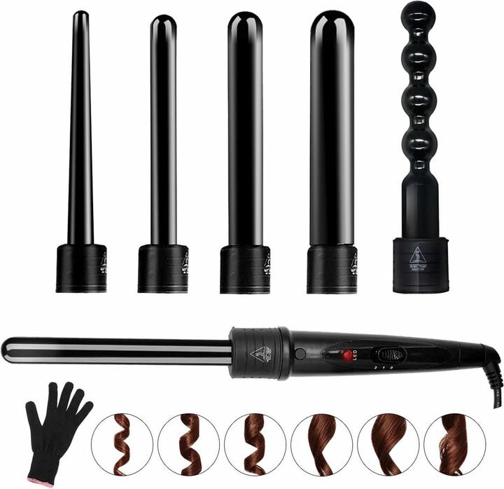 Immagine prodotto Menqang Ferro arricciacapelli 6 in 1 (9 mm, 19 mm, 25 mm, 32 mm)