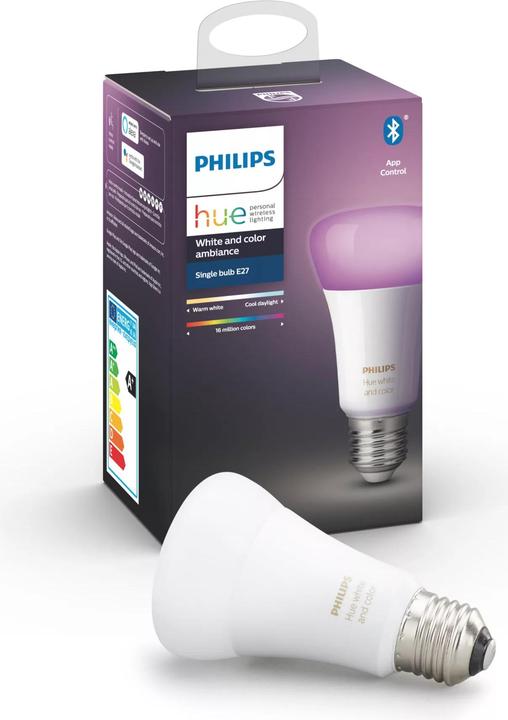 Immagine prodotto Philips Hue White & Color Ambiance BT (E27, 6.50 W, 806 lm, 1 x, F)