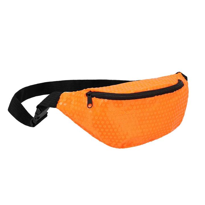 Boland Bauchtasche Gürteltasche in Neon Orange mit Pailletten