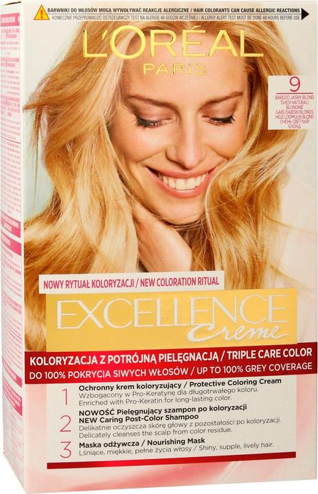 Immagine prodotto L'Oréal Paris L'Oreal - Excellence Creme Tintura per capelli 9 Biondo chiarissimo (9 Biondo molto chiaro)