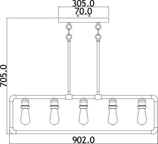 Produktbild Elstead Lighting Imahn Kronleuchter E27 5-fach Schwarz und Naturmessing