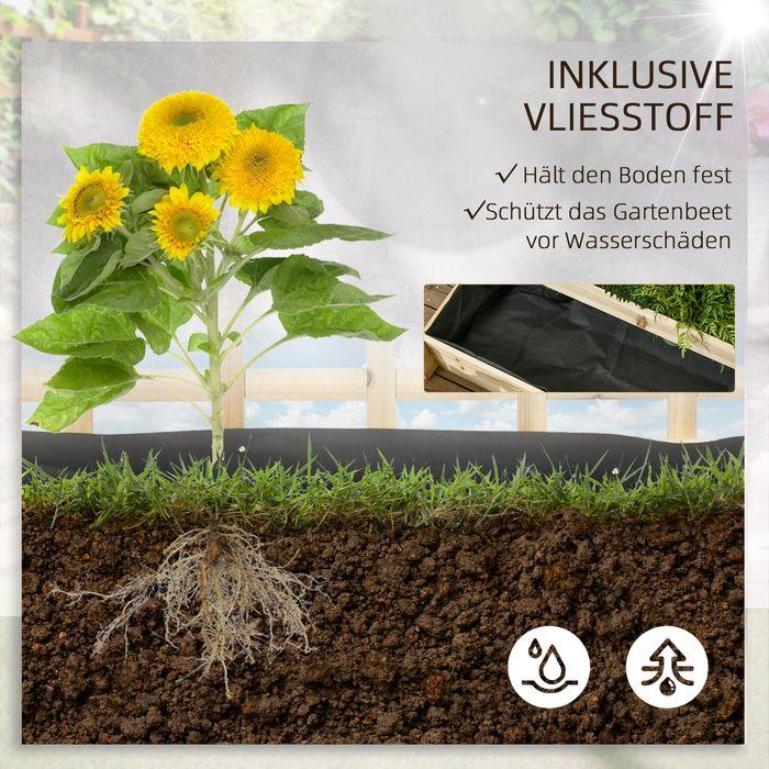 Produktbild Swisshandel24 3-stufiges Hochbeet mit Rankgitter, Pflanzkasten aus Holz, Outdoor Blumenkasten, für Gemüse, Blumen