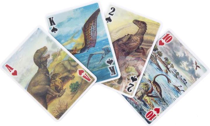 Actual product image Kikkerland 3D Dinosaur Playing Cards (French, German, Portuguese, English, Spanish, Italian, Icelandic)