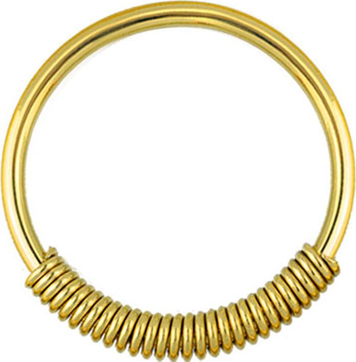 Produktbild Star Piercing Ohrgewicht Ring vergoldet Springfeder (Messing)